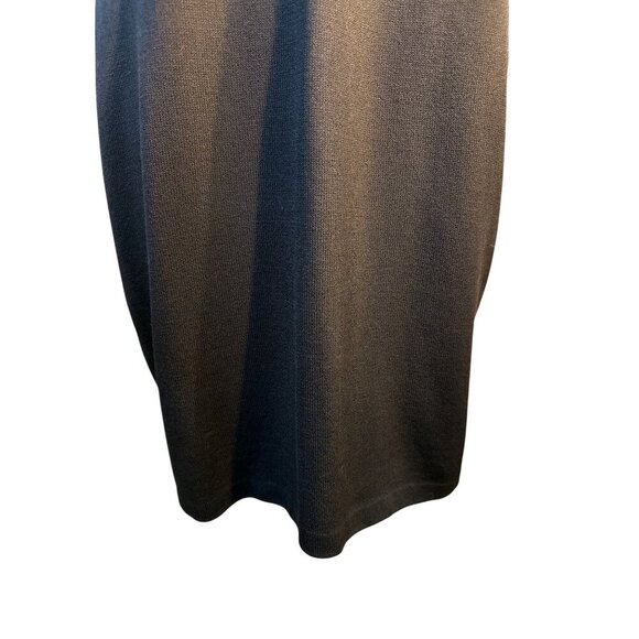 St. John Bodycon V-Neck Dress With Rhinestone Embellished Top Black Size 12 EUC - Picture 3 of 8